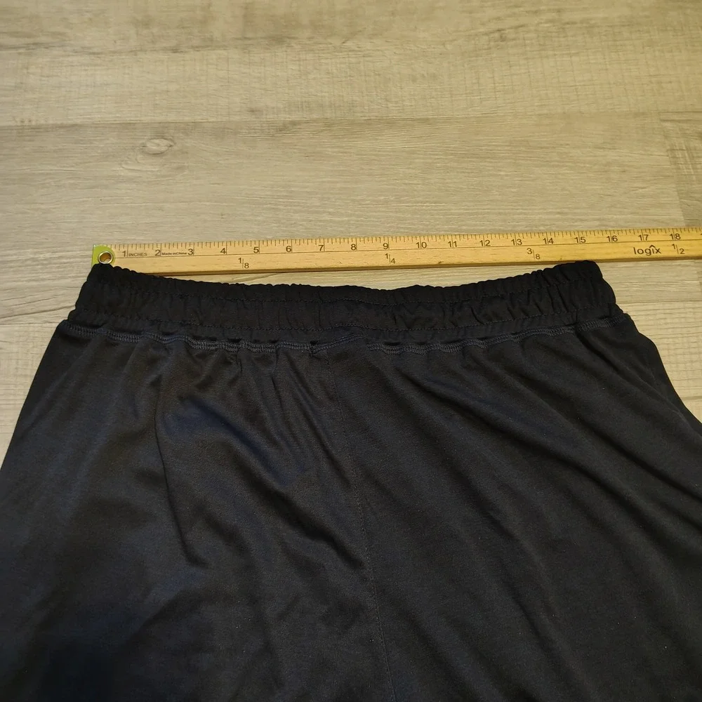 LEG3ND Mens Athletic Shorts Black Zipper Pockets Elastic Waist Gym Running L